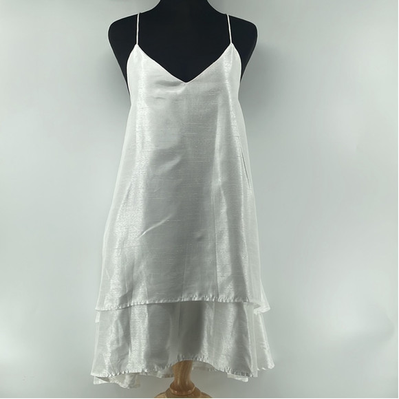 C/MEO Collective New Day Asymmetric Dress White bachelorette bridal shower Sz xs - Picture 8 of 12